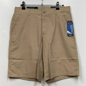 Nautica Boys School Uniform Khaki Flat Front Shorts Adjustable Waist 18 Reg‎ NWT